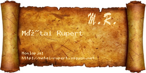 Mátai Rupert névjegykártya